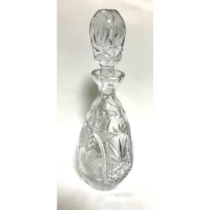 Crystal Decanter Vintage 11"  Clear Lead Glass with Stopper